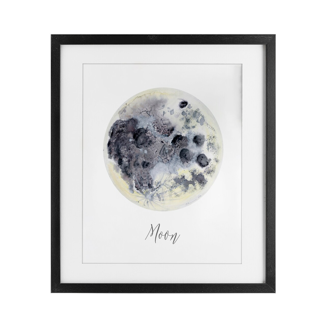 Stupell Industries Dappled Watercolor Moon Framed Print Under Glass, design by Brett Blumenthal